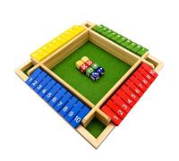 1 Set of Closed Box Games, Wooden Board Games, Toys for 4 Players, Colorful Number Games, Fun Games on Four Sides, Games for Adults and Kids