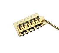 1 set of electric guitar bridge brass base, stainless steel locking string saddle, chrome plated, black, gold. for GG1001-S(GD)