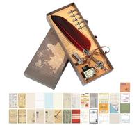 1 Set of Feather Pens and 60 Materials, Gift Pens, Retro Pen, Creative Pen, Writing Tool