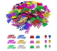 1 Set of Happy Birthday Confetti, Party Decoration Sequins, Colorful Cake Balloon Confetti, Birthday Table Decoration for Anniversary, Birthday, Party
