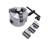 1 Set of K11-80 Three-jaw Manual Lathe Chuck with Turning Machine Parts K11-80 Three-jaw Lathe Chuck Self-Centering Metal New Wooden Lathe Control Panel