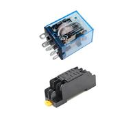1 set of LY2NJ HH62P miniature electromagnetic relay DC 12V DC 24V AC 220V 10A 8PIN coil power relay DPDT with socket base(AC 220V)