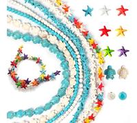 1 Set of Turtle and Shell Beads Summer Ocean Turquoise Loose Bead, Turtles Leaves, Starfish Cracks, Pine DIY Accessories Necklace, Earring, Bracelet Accessory
