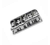 1 Set of Vintage Bridge Length 65mm Four String Bass Fixed Saddle Top Mount Chrome Black Available Generic Acoustic Guitar Bridge(Chrome)