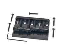 1 Set of Vintage Bridge Length 65mm Four String Bass Fixed Saddle Top Mount Chrome Black Available Generic Acoustic Guitar Bridge(Black)