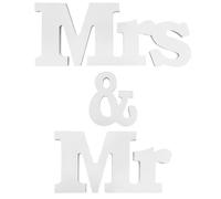 1 Set of Wedding Decorations, Wedding Table Decorations for Mr. and Mrs., Wedding Table Decorations, Wedding Gifts for Bride and Groom, Wedding Signs for Reception, White