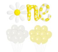 1 Set One Year Daisy Balloons, 20 Latex Balloons, English One Balloons, One Piece Balloons, One Year Birthday Party Decoration, Small Flower Decoration Balloons