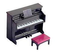 1 Set Piano with Stool Musical Instrument Model for 1/12 1/6 Miniature Decor Accessories Simulation Upright Piano and Stool Scene Props