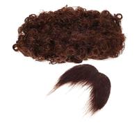 1 Set Pirate Wig Halloween Costumes Men Apparel Short Wig Clown for Novelty Dress up Rainbow Lace Wig Costume Prop Beard Costume Mustache Fake Mustache Curl Props , Brown/1064