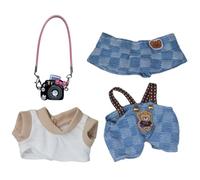 1 Set Plush Doll Outfit Set for 17cm lapupu Stuffed Toys - Adorable Puppe Costume & Fashion Accessories - Soft Textile Garments for Plush Doll Collectors - Cute Dollwear for Plushie Enthusiasts.