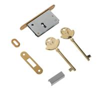 1 Set Polished Brass Piano Fallboard Lock with Keys | Vintage hardware for upright pianos and grand fallboards, secures interior access, includes fasteners gasket and block