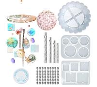 1 Set Portable Lightweight Silicone Craft Mold for Easy Creation of Heart and Star Pendants Windchimes Ornament Geometric Bag Pendant Mold