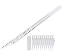 1 Set Precision Cutting Tool Kit - 11 Replaceable Blades & Carving Fork - Non-Slip Metal Handle - Ideal for DIY Crafting, Model Making, Repair & Cake Decorating