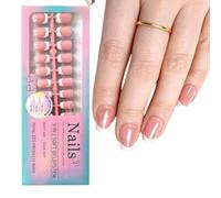 1 Set Press Stick Nail Solid Color High Gloss Durable Coating Comfortable Wear and Quick Change Durable Nail