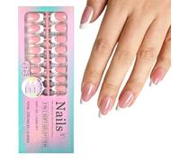 1 Set Press Stick Nail Solid Color High Gloss Durable Coating Comfortable Wear and Quick Change Durable Nail