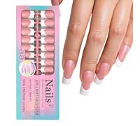 1 Set Press Stick Nail Solid Color High Gloss Durable Coating Comfortable Wear and Quick Change Durable Nail