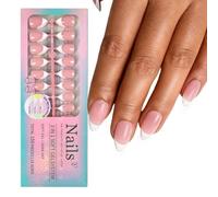 1 Set Press Stick Nail Solid Color High Gloss Durable Coating Comfortable Wear and Quick Change Durable Nail