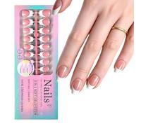 1 Set Press Stick Nail Solid Color High Gloss Durable Coating Comfortable Wear and Quick Change Durable Nail