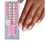 1 Set Press Stick Nail Solid Color High Gloss Durable Coating Comfortable Wear and Quick Change Durable Nail