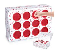 1 Set Prize Punch Board Game Christmas Party DIY Countdown Includes 5 Pcs Paper Board Inserts with 12 Compartment Holes and 5 Wax Paper Prize Box for Christmas Teacher Birthday Reward Incentive