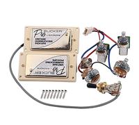 1 Set ProBucker Alnico Bridge&Neck Pickups with Pro Wiring Harness Pots&3 Way Switches for electric guitar (Gold Cream Ring)