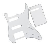1 Set Professional Electric Guitar Pickguard SSH Back Plate And Screws Durable(White 3ply)