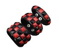 1 Set Punk Gothic Dark Square Studs Leather Bracelets for Nightclub and Festival Wear Adjustable Lightweight Comfortable Gothic Hand Bracelets Punk Charm Square Rivets Bangle for Men and Women