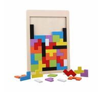 1 Set Puzzle Funny Tangram Brain Teaser Jigsaw Wooden Intelligence Puzzle for Early Educational Gift