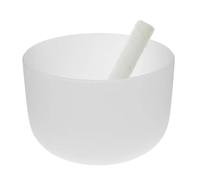 1 Set Quartz Crystal Singing Bowl 8 inch Crystal Singing Bowl F Note High Sound w/Suede Mallet for Music