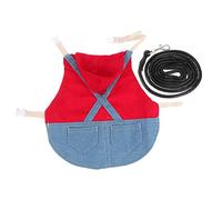 1 Set Rabbit Chest Bunny Leash Cat Gown Puppy Outfits Bunny Vest Harness Pet Rabbit Traction Rope Guinea Pig Harness Ado (Red M)