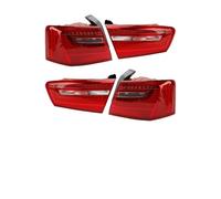 1 Set Red Shell LH+RH Inner+Outer Trunk LED Tail Light Lamp Compatible For Audi A6 C7 2012-2015 Tail Light Assembly Car Accessories(1 Set-4PC)