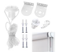 1 Set Roller Blind Fittings 32mm, White Roller Blind Brackets with Bead Chain, Replacement Blinds Repair Kit for Fixing Curtain Blinds Shades Windows, Curtain Repair (32mm/1.25inches)