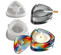 1 Set Round Triangle Ashtray Storage Box with lid DIY Gypsum Candle Cup Silicone Mold Ashtray Tray Suitable for Cigarette Ash Holder for Home, Handmade DIY Making Decor Art Crafts