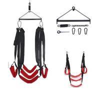 1 Set Sex Swing Soft Sex Furniture Sex Toys for Couples with Rotating Tripod Bondage Love Adult Games Chairs Hanging Door Swings(Black Triangle-Set 2)