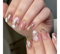 1 Set Short Almond Star Artificial Nails in 5 8 Pattern Pieces for Flexible Outfit Matching and Fun Star Nails Art Stickers