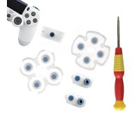 1 Set Silicone Conductive Rubber Pads Replacement for Playstation 4 PS4 Controller Parts for JDM-050/055 Dualshock 4 L1 R1 L2 R2 Adhesive Button Changing Keypad Repair Replacement Part Tool Kit (055)