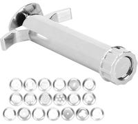 1 Set Silver Clay Extruder, Multifunction Mud Extruder Sculpture Tool Modeling with 19Pcs Tip Molds for Clay Craft