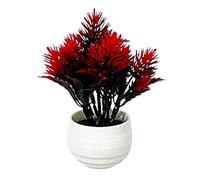 1 Set Simulation Bonsai Realistic Non-fading Plastic Artificial Large Pine Plants for Decorating Valentine's Day/Mother's Day/Wedding/Anniversary/Party/Graduation/Christmas/Birthday Gifts - Red