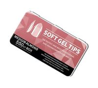 1 Set Soft Gels Tips Half Matte Nails Extras Long Full Covers Pre-shape Acrylic Nails For Salons