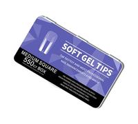 1 Set Soft Gels Tips Half Matte Nails Tips Extras Long Full Covers Pre-shape Acrylic Nails for Salons