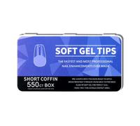 1 Set Soft Gels Tips Half Matte Nails Tips Extras Long Full Covers Pre-shape Acrylic Nails for Salons