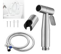 1 Set Stainless Steel Bidet Shower, Muslim Shower for Toilet Spray, Handheld Bidet Spray for Toilet UK, Handheld Douche Sprayer with 1.5M Hose and Valve Adapter, Personal Hygiene and Cleaning