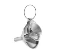 1 Set Stainless Steel Funnel Three-piece Mini Oil Spill Wine Tool Multipurpose Bar Kitchen Supplies(3Pcs Funnel 1 brush)