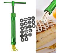 1 Set Stainless Steel Green Rotating Squeezer Mud Gun DIY Polymer Clay Baking Fondant Cake Extruder Sculpture Tools