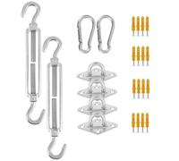 1 Set Stainless Steel Sun Shade Sail Install Attachment Heavy Duty Camping Tent Hardware Kit For Home Garden Sunshade Fixing Tools for Cables Wire Tensioner