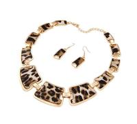 1 Set Statement Necklace Luxury Decorative Solid Beautiful Sexy Leopard Female Dangling Earrings Kit Fashion Jewelry