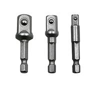 1 Set Steel Socket Adapter Shank to /4" 3/8" /2" Extension Drill Bit Driver Socket Adapter Convertible for Head