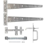 1 Set - Suffolk Gate Latch Heavy Duty Set for Securing External Doors & Gates - Latch/Catch/Hinges/Closer - Zinc Plated