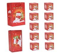 1 Set Surprise Gift Box Explosion 10 Folding Bouncing Christmas Gift Boxes with Snowman Pattern Pop-Up Explosion Box for Christmas Birthday Anniversary New Year, Red