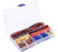 1 Set T Plug To EC3 XT60 Adapter Connectors Safe Power Connection 14AWG Silicone Wire Heat Shrink Tubes